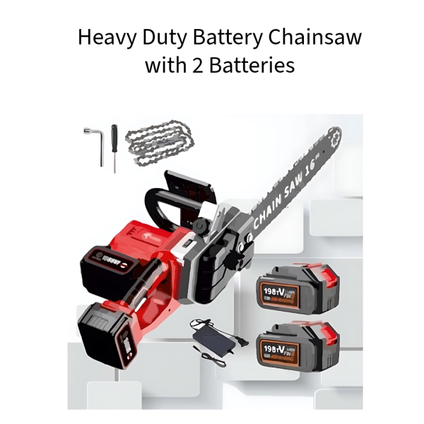 हेवी ड्यूटी बैटरी चेनसॉ (2 बैटरी सहित)